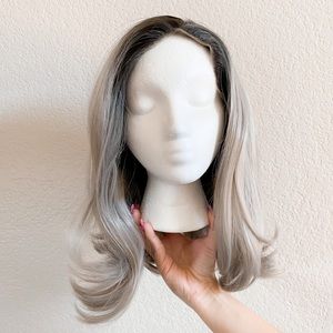 Black to Grey Ombré Lace Front Cosplay Costume Wig